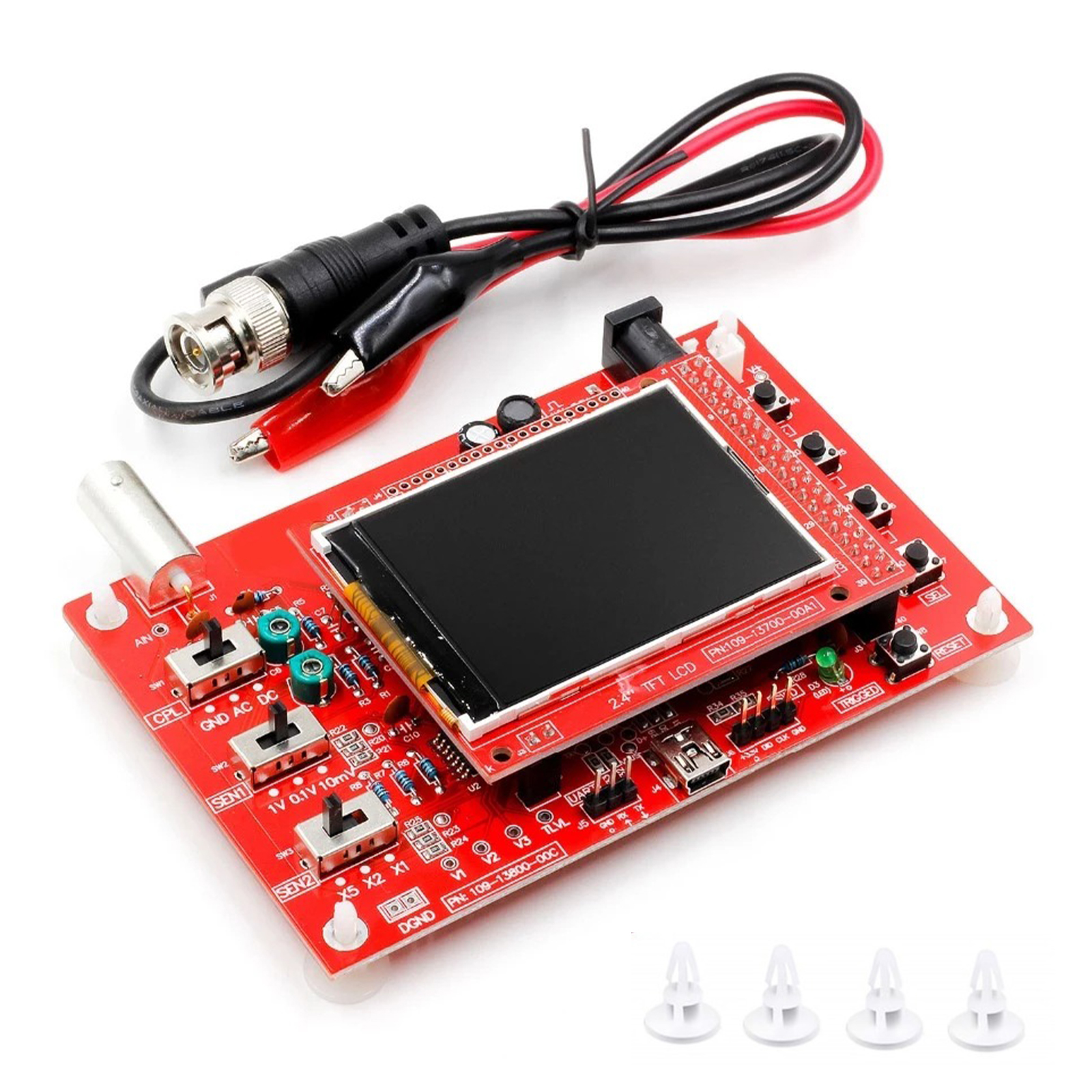 Kit Oscilloscopio Saldato Oscilloscopio Digitale DSO138 2.4 TFT Completamente Assemblato E Saldato, 1 Msps, Incluso Sonda Texas Instruments Orologio
