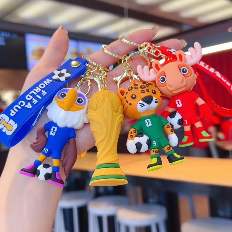 FIFA World Cup 2026 Mascot Keychain Cute Cartoon Soccer Key Ring