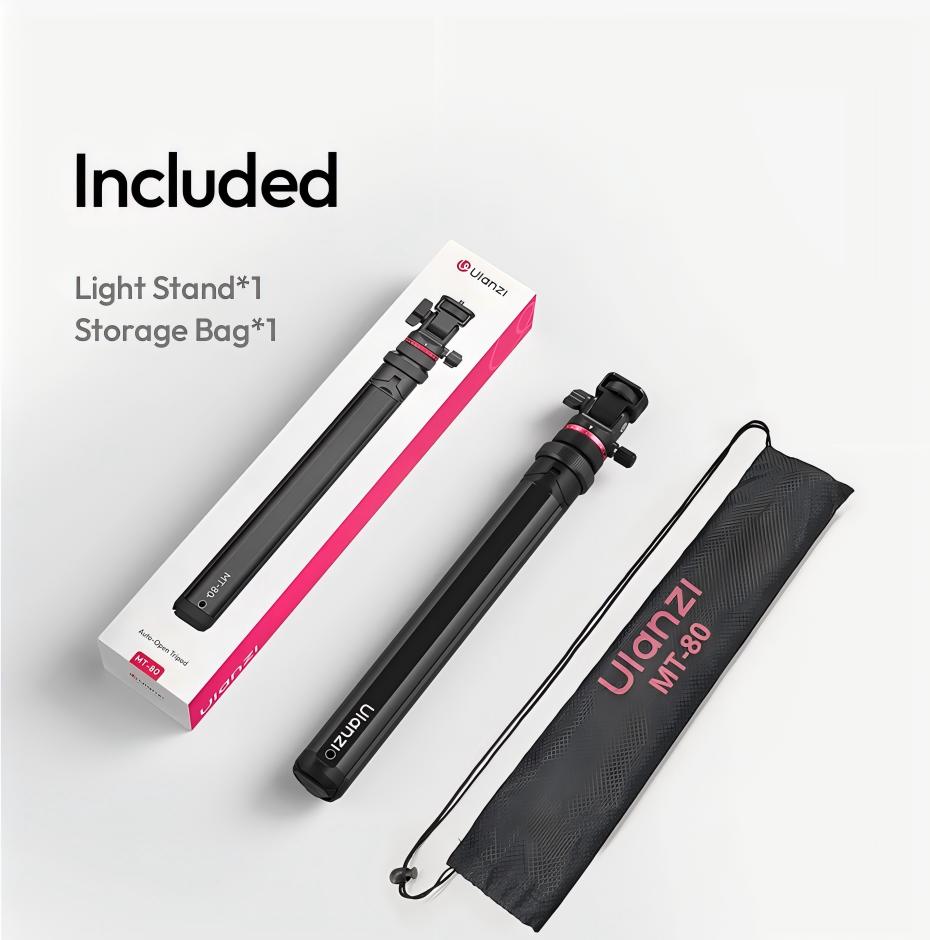 ULANZI MT-89 Trépied De Lampe En Aluminium, 208cm Trépied Extensible