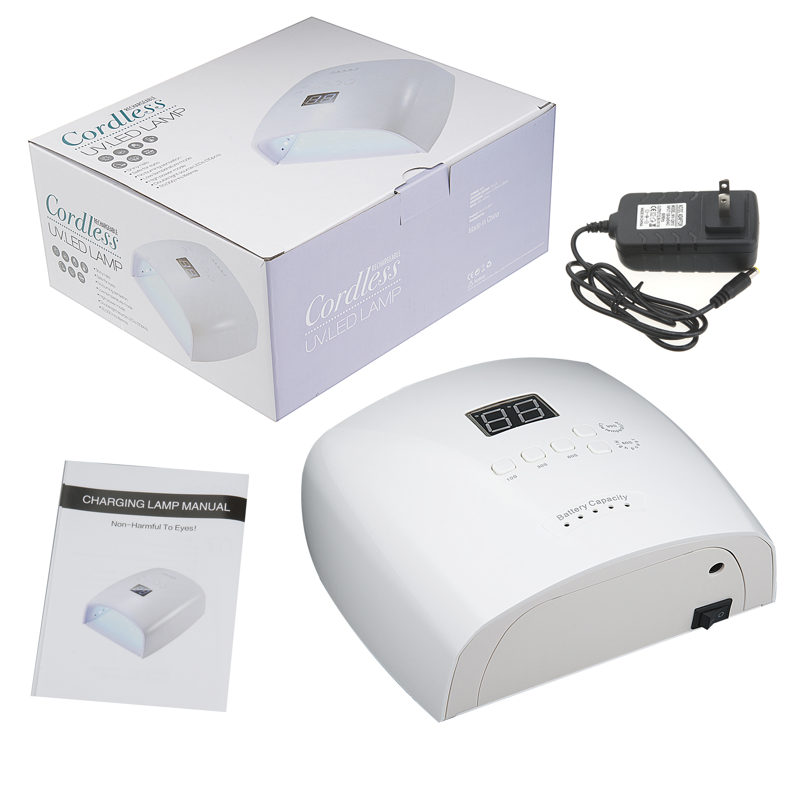 48W Cordless Rechargeable Nail Dryer UV LED Gel Light Art Polish