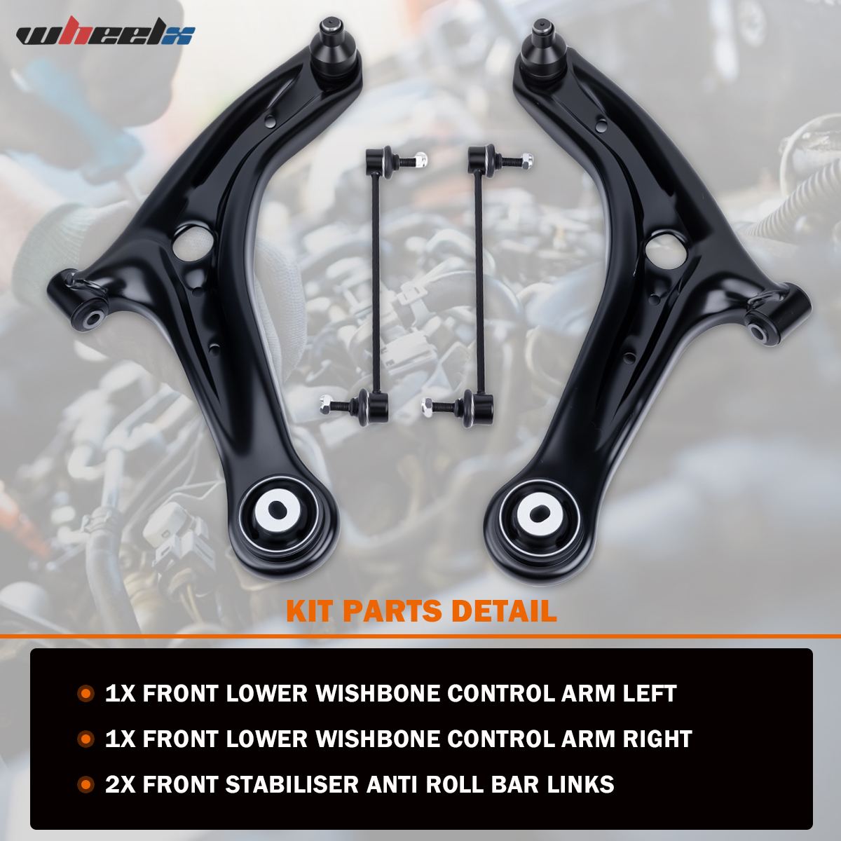 thumbnail image 2 of Fiesta MK7 2008-15 Front Suspension Kit – Wishbones, Link Rods & Roll Bar Bushes 2 of 6