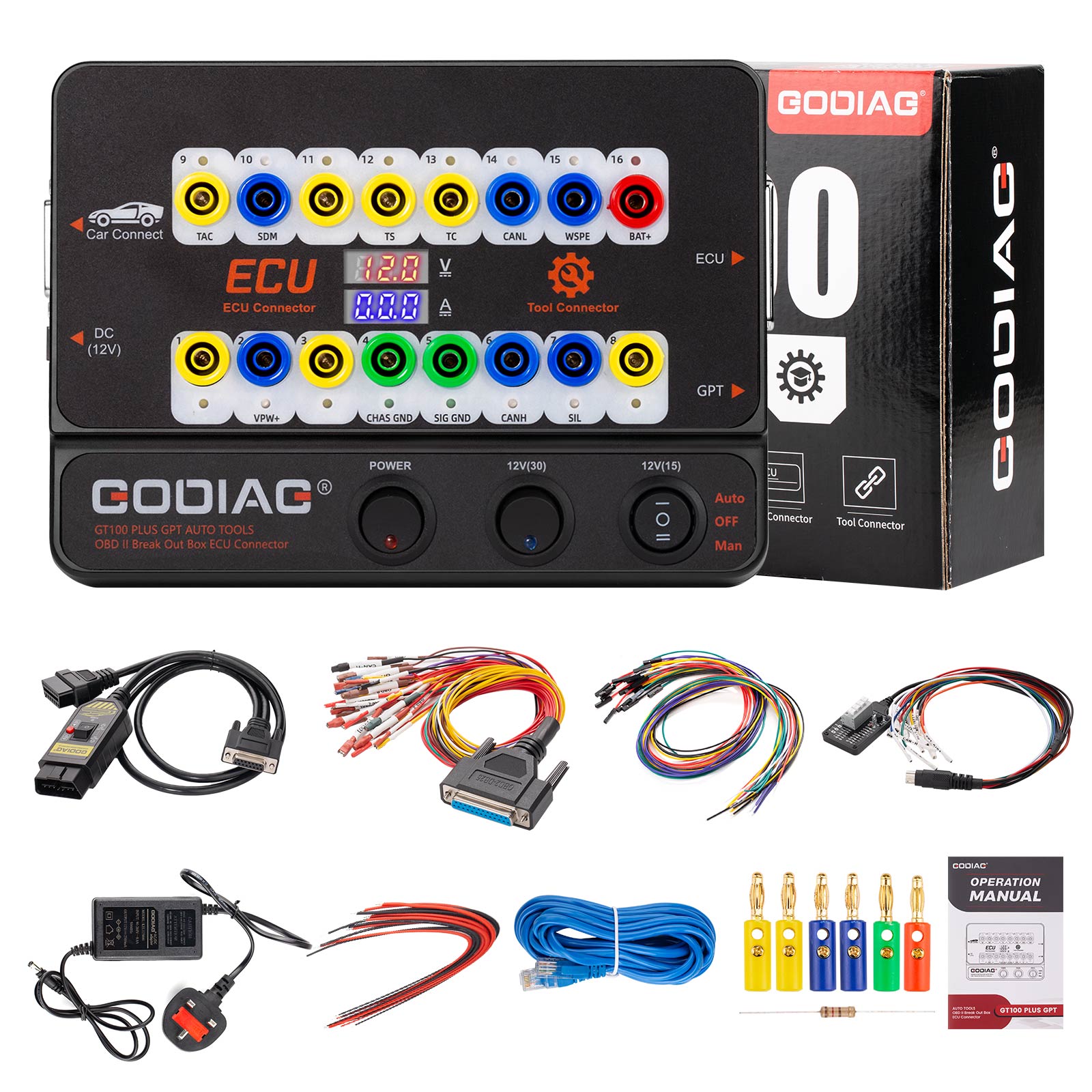 GODIAG GT100 PLUS GPT 24V-12V AUTO TOOLS Break Out Box E-CU