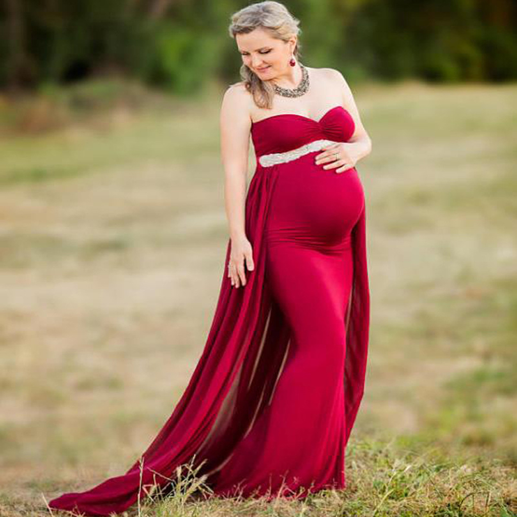 Pregnant Women Long Maxi Dresses Maternity Gown Photography Photo Shoot ...