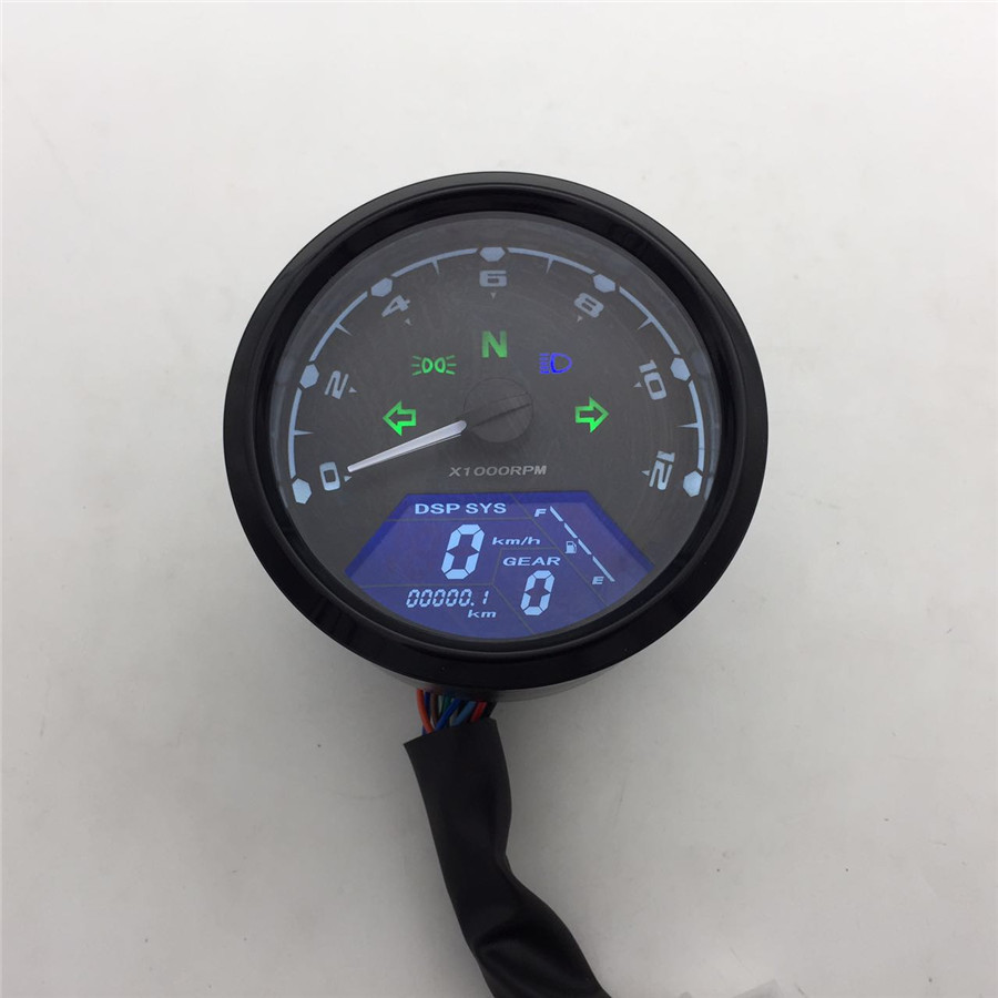 12V Multifunction Motorcycle Digital Gauge Speedo Tacho Meter KMH 12000