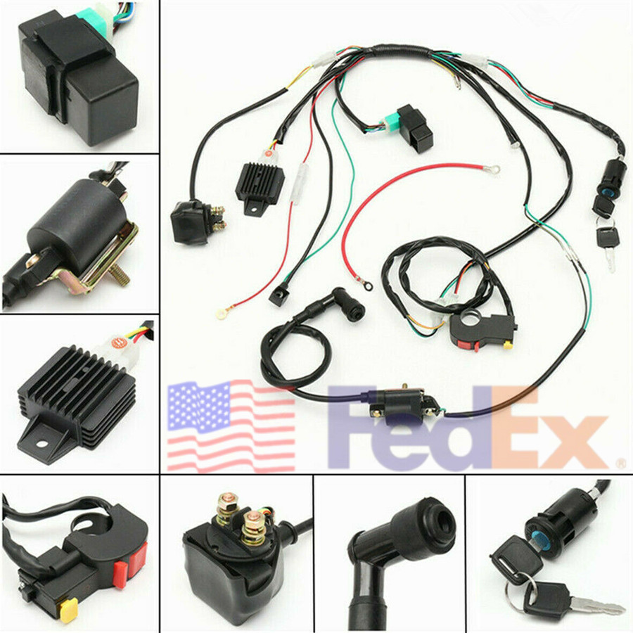For 50 70 90 110 125CC Wiring Harness Solenoid Coil Stator Rectifier