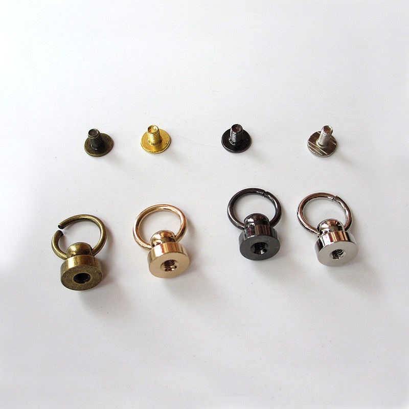 Ball Post with O-ring Rivet Stud Nail Round Head Screw Back For Leather ...