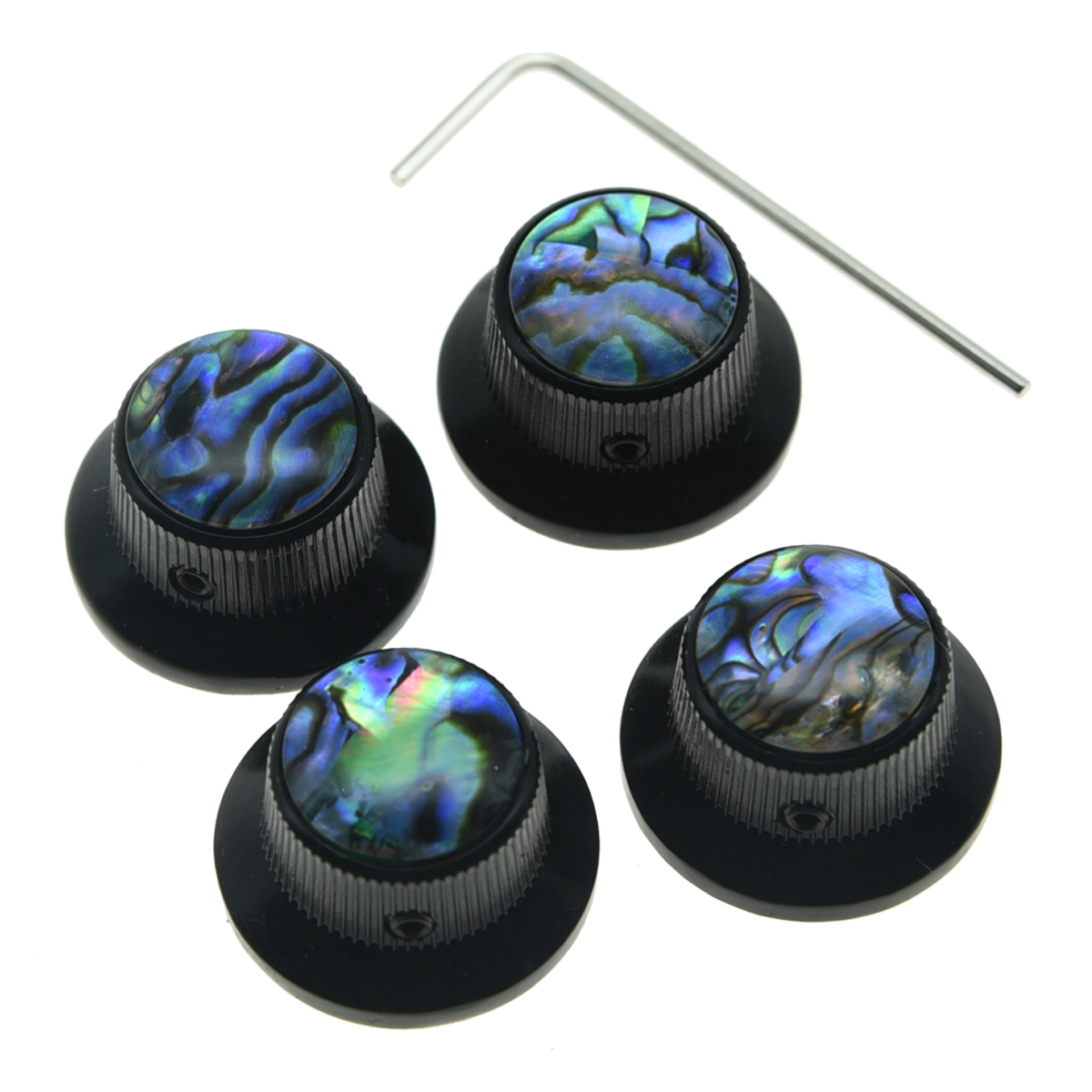 4x Set Screw Abalone Top Black Guitar Top Hat Metal Bell Knobs for LP Les Paul eBay