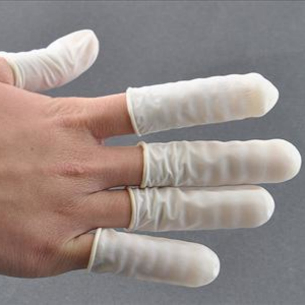 100pcs Rubber Disposable Latex Finger Cots Anti Static Finger Stall