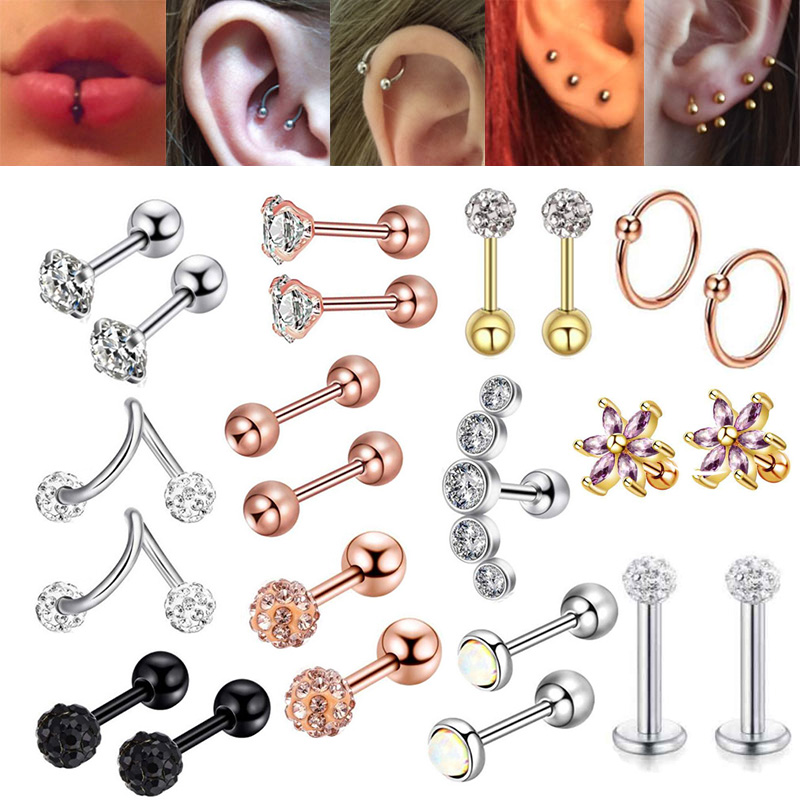 labradorite cartilage stud earring  gemstone piercing jewelry  gemstone tragus stud  helix earring stud