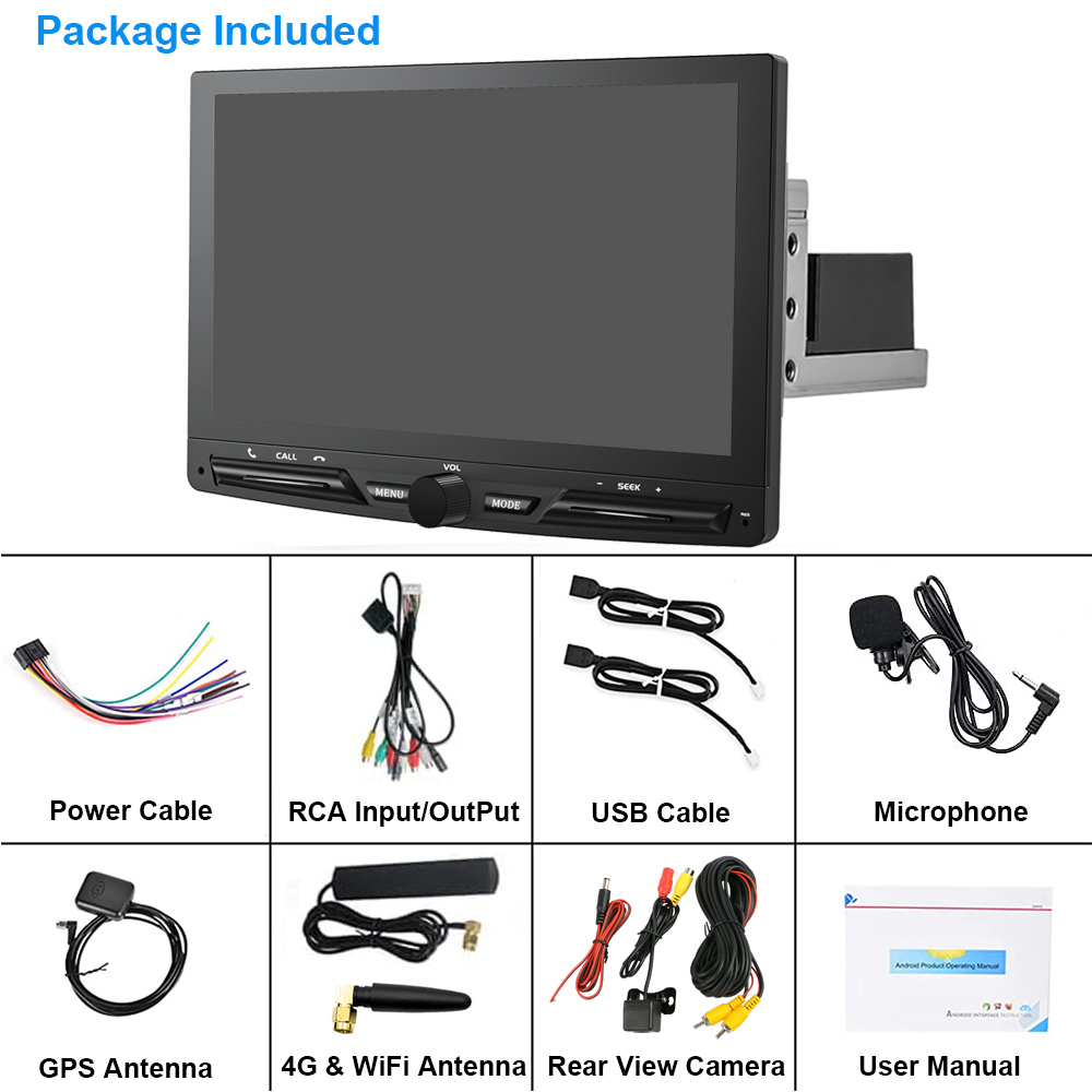 4G Octa-Core 1Din Android 13 Car Stereo Radio