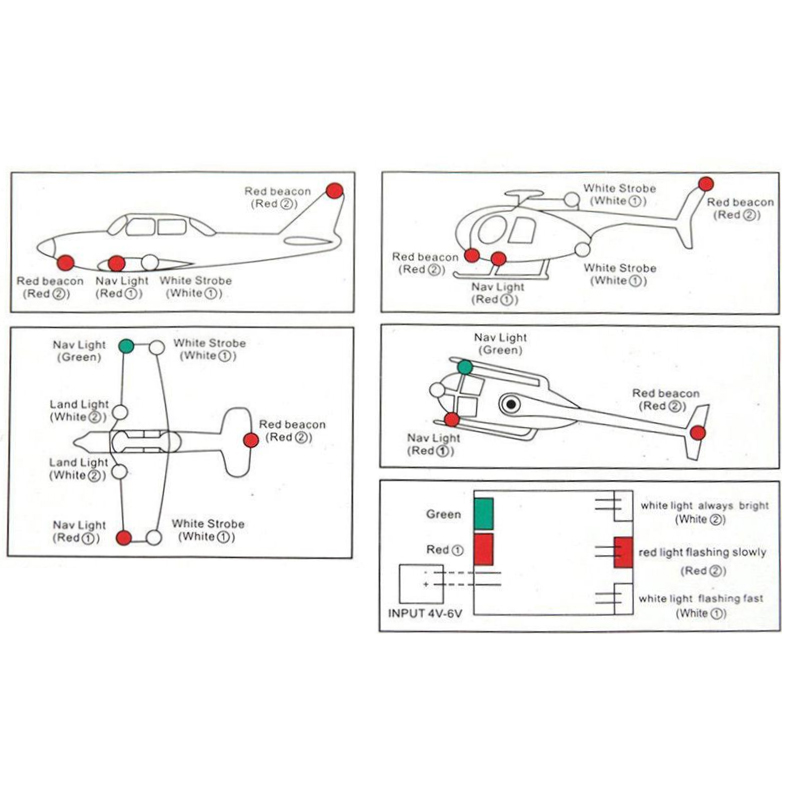 8 LED Flash RC LED Light Kit For RC Helicopter Drone Realistic Lighting