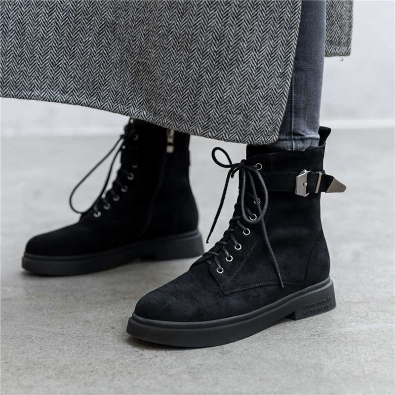 flat platform ankle boots