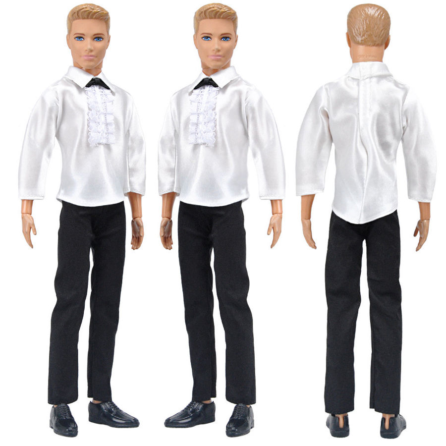 For Ken Doll Barbie Wedding Gown Dress Clothes+Formal Suit Outfit Small ...