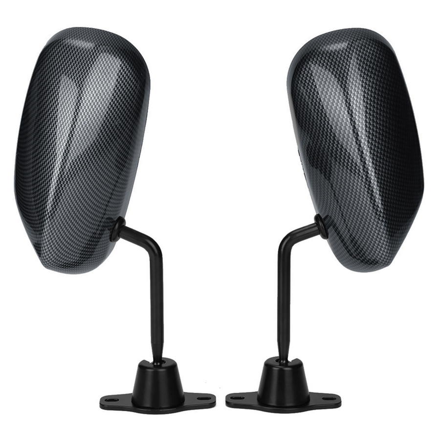 1 Pair Black Triangle Style Carbon Fiber Car Side Rear View Mirrors Accessories