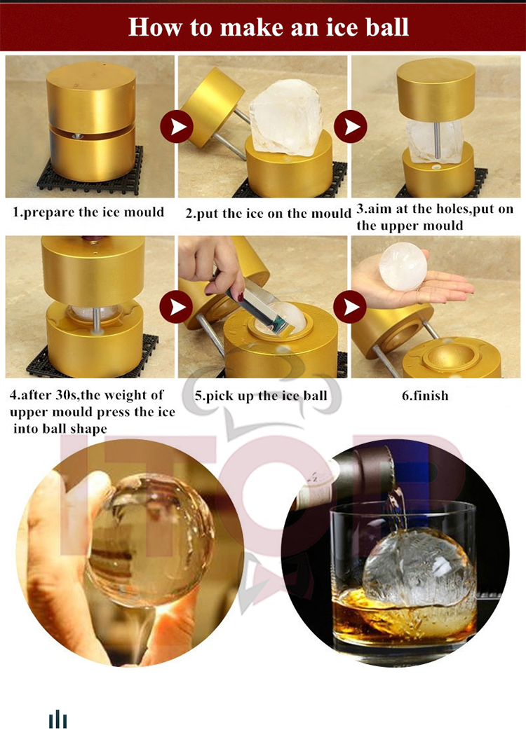 Metal Ice Cube Maker Ice Ball Machine for Bar Restaurant Various Shape Mold