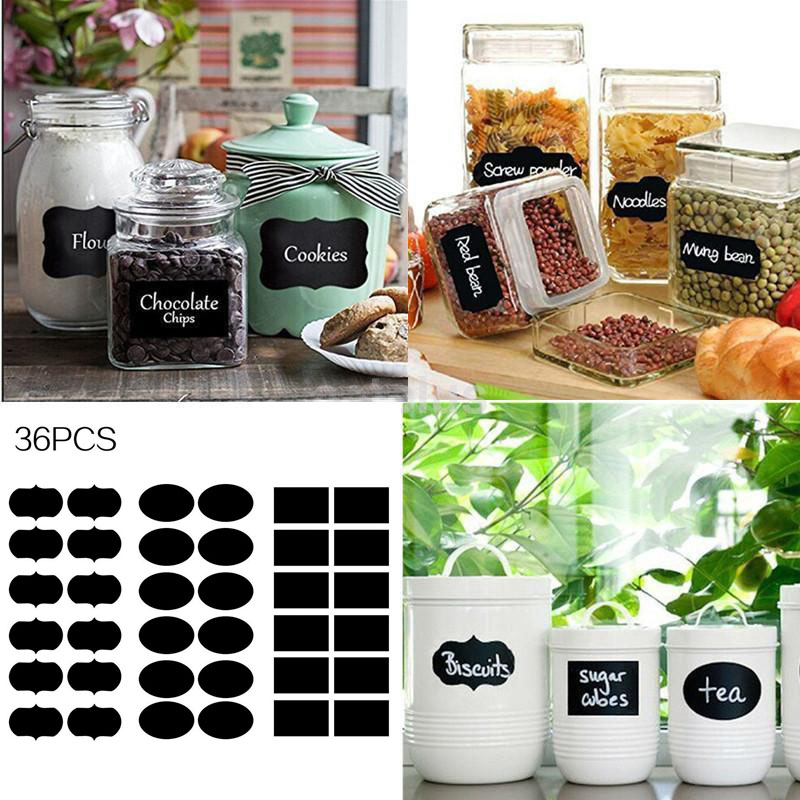 Removable Blackboard Chalkboard Kitchen Jars Bottle Labels Stickers Chalk Board