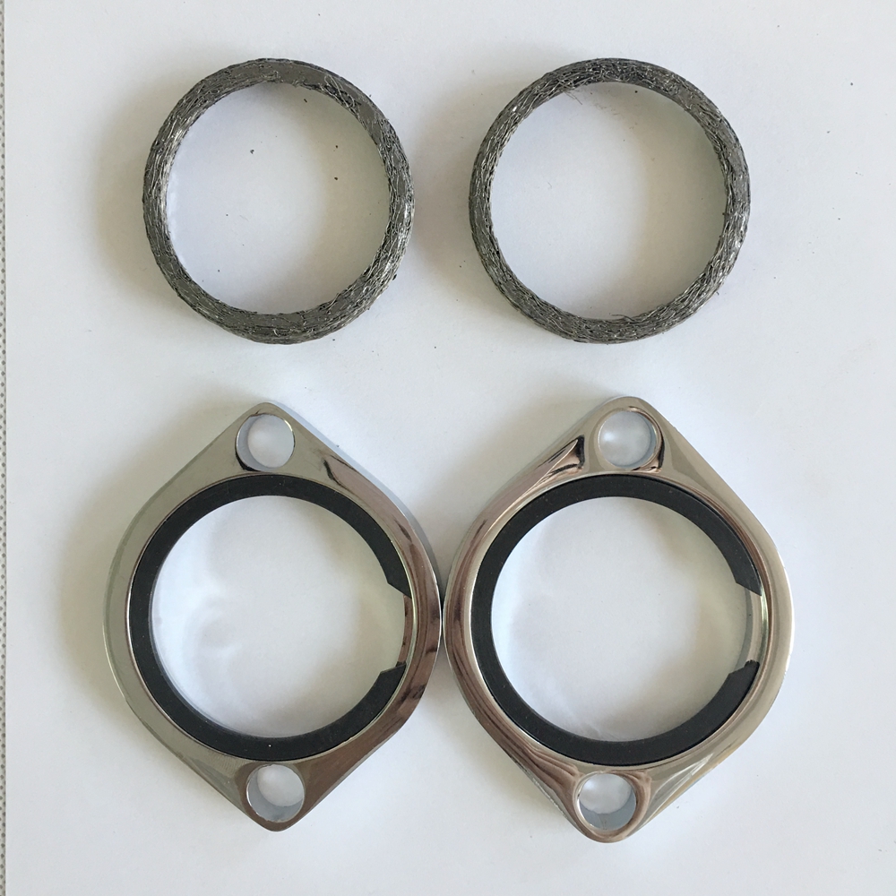 Chrome Exhaust Flange Kits For Harley Evolution 1984-Up with Tapered
