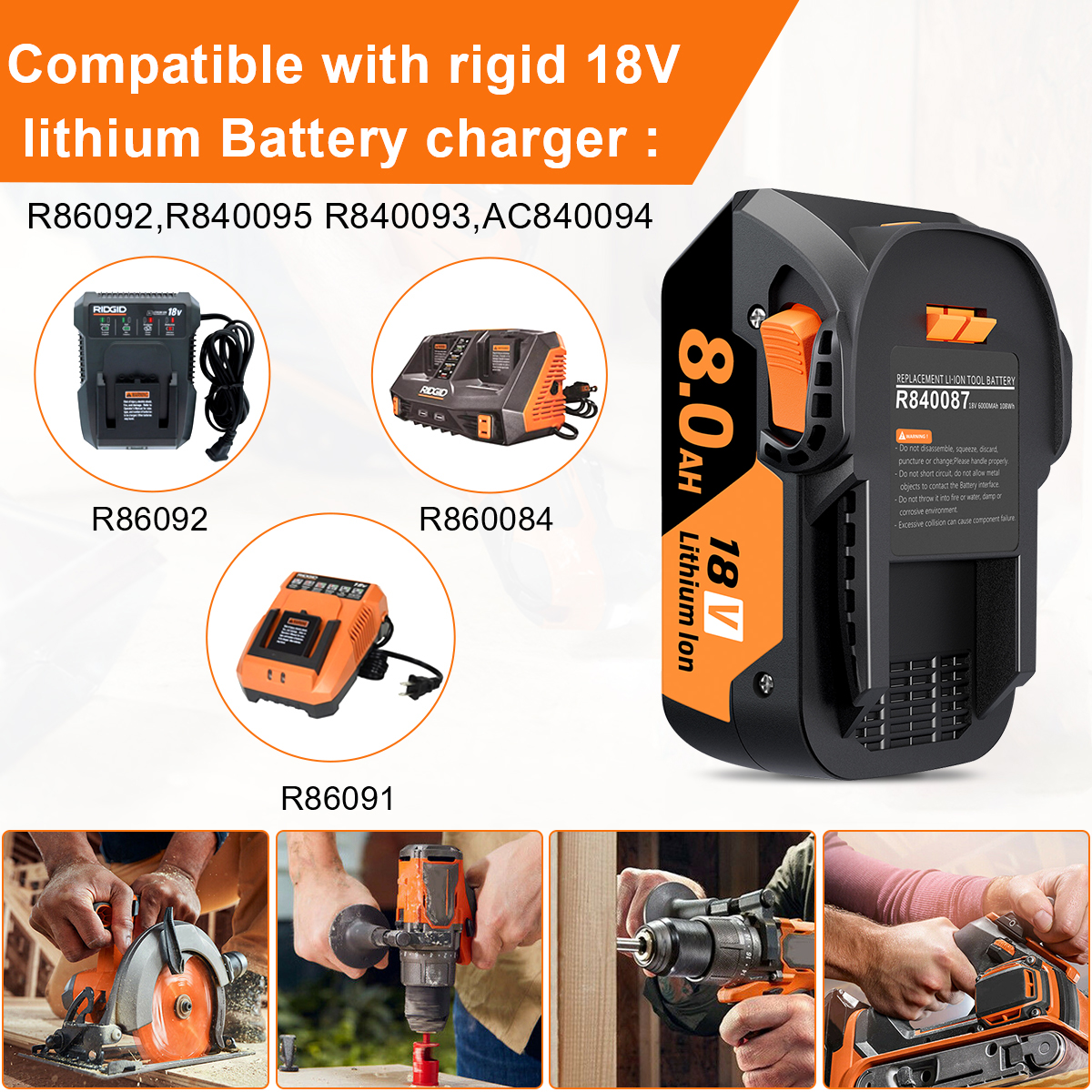 Ridgid Drill Battery Charger 18 Volt Hyper Li-Ion Battery/Charger