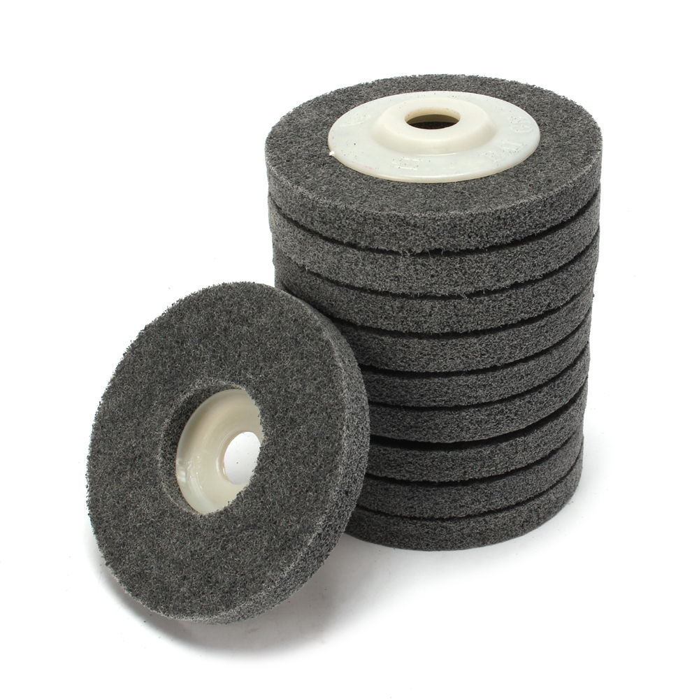10pcs 4" Nylon Fiber Polishing Wheel Abrasive Disc For Metal Ceramic