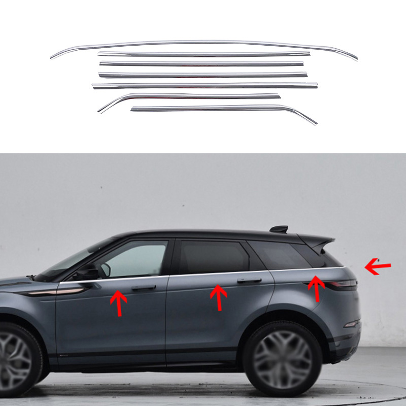 Chrome Window Molding Trim Decoration Strips 7X For Range Rover Evoque ...