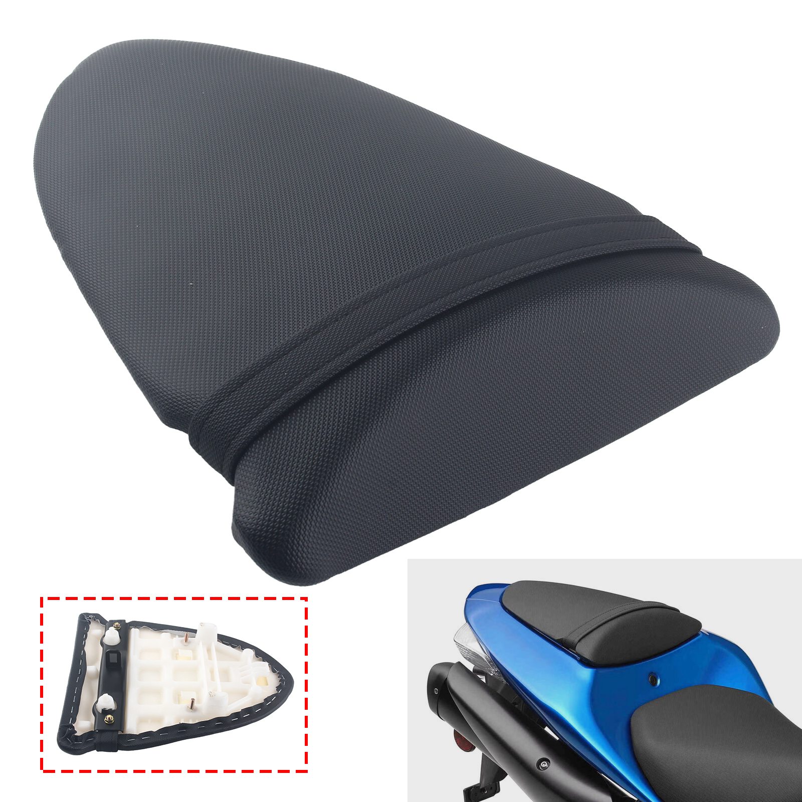 Black Rear Pillion Passenger Seat Fit For Kawasaki ZX-6R 636 05-06