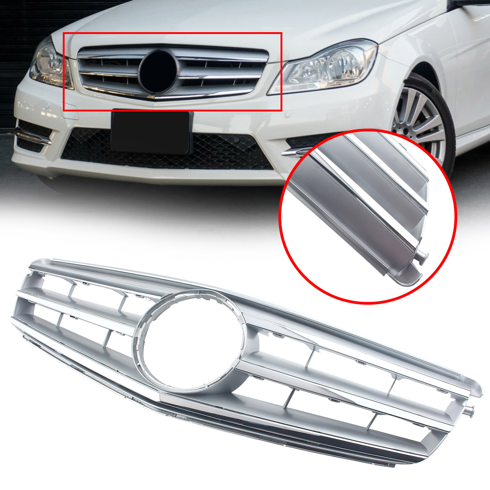 Mercedes-Benz Ｃ CLASS チョロQ For Mercedes-Benz C-Class W204 Sport Style 2007-2014 Grill Grille