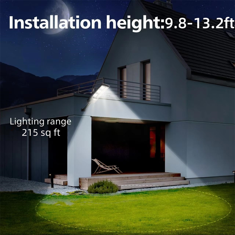 PFCTART 3000W Solar Street Light – 990000000LM – Commercial Parking Lot Lamp With Remote & Motion Sensor