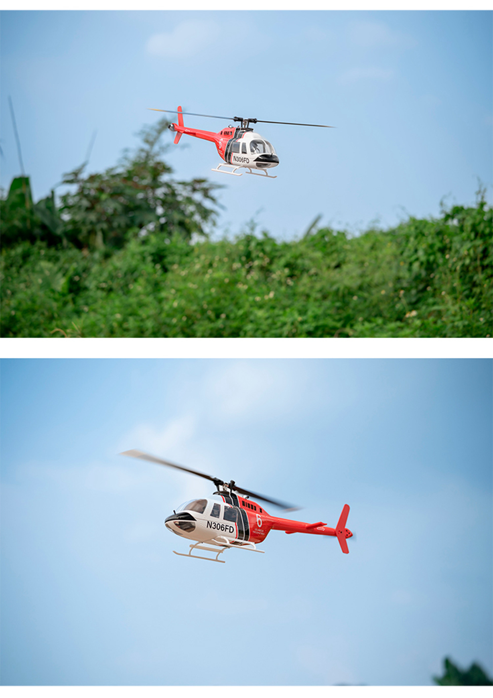 Hélicoptère RC FLY WING Bell 206 V3 – RTF/PNP, 6 Canaux, GPS, Brushless – Neuf