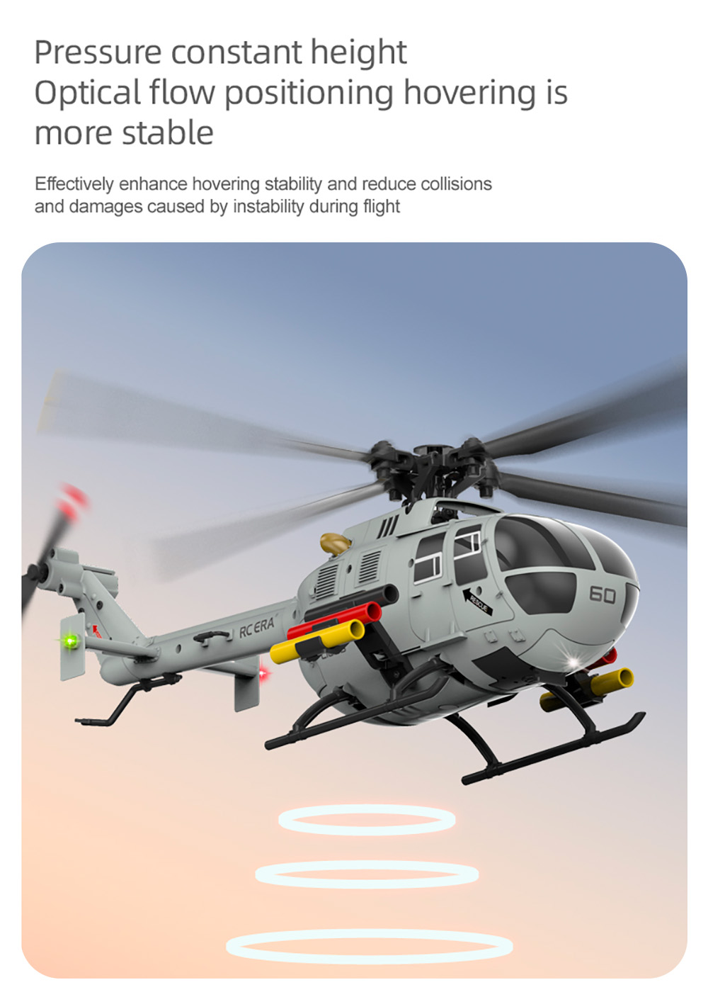 RC ERA C186S BO105 RC Helicopter 4CH Optical Flow Positioning 6