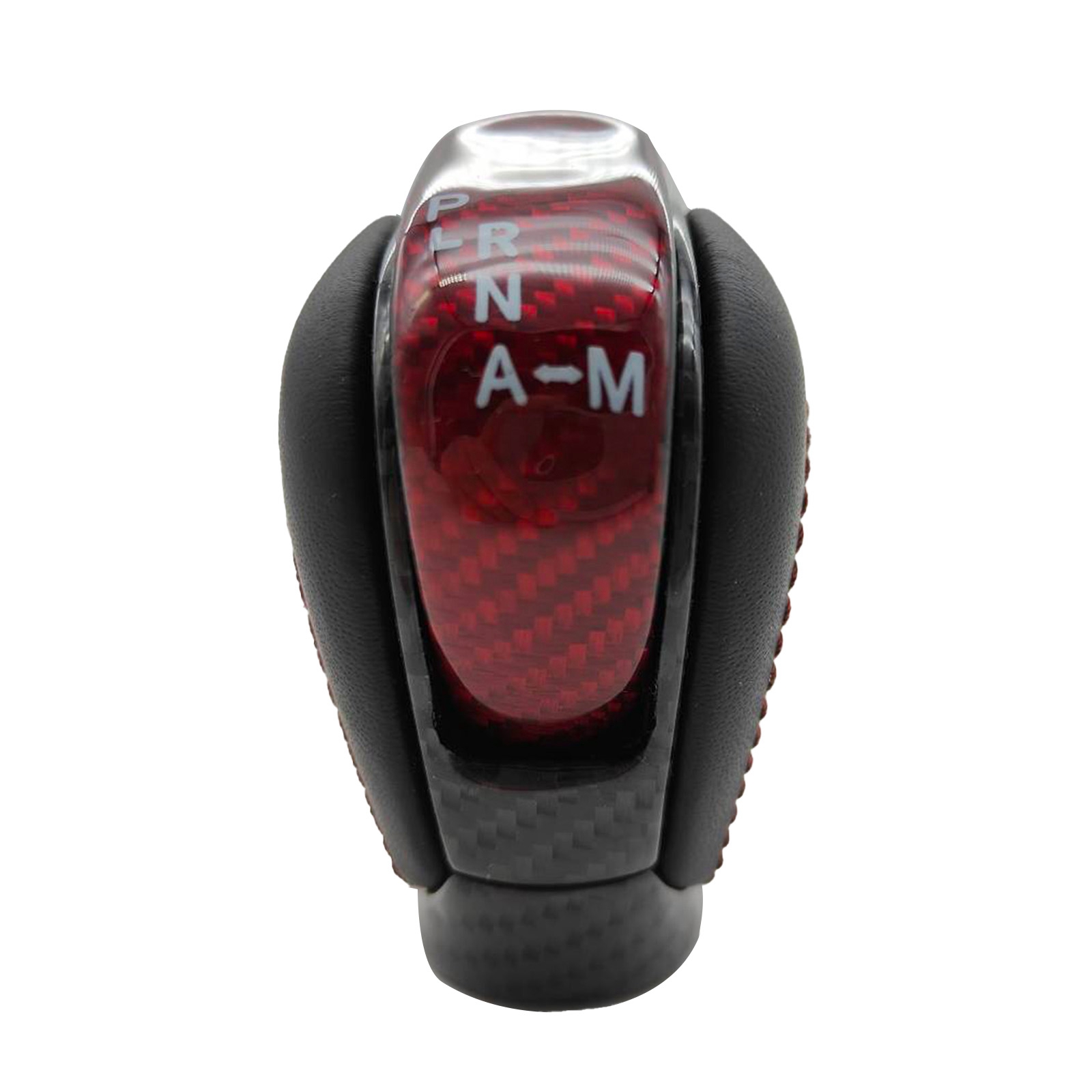 Red Carbon Fiber Black Leather Red Line Shift Knob For 2008-22
