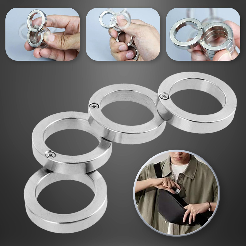Anneau De Doigt Pliable 4 Doigts - Jouet Anti-Stress Compact (2 Sets) - Accessoire Extérieur