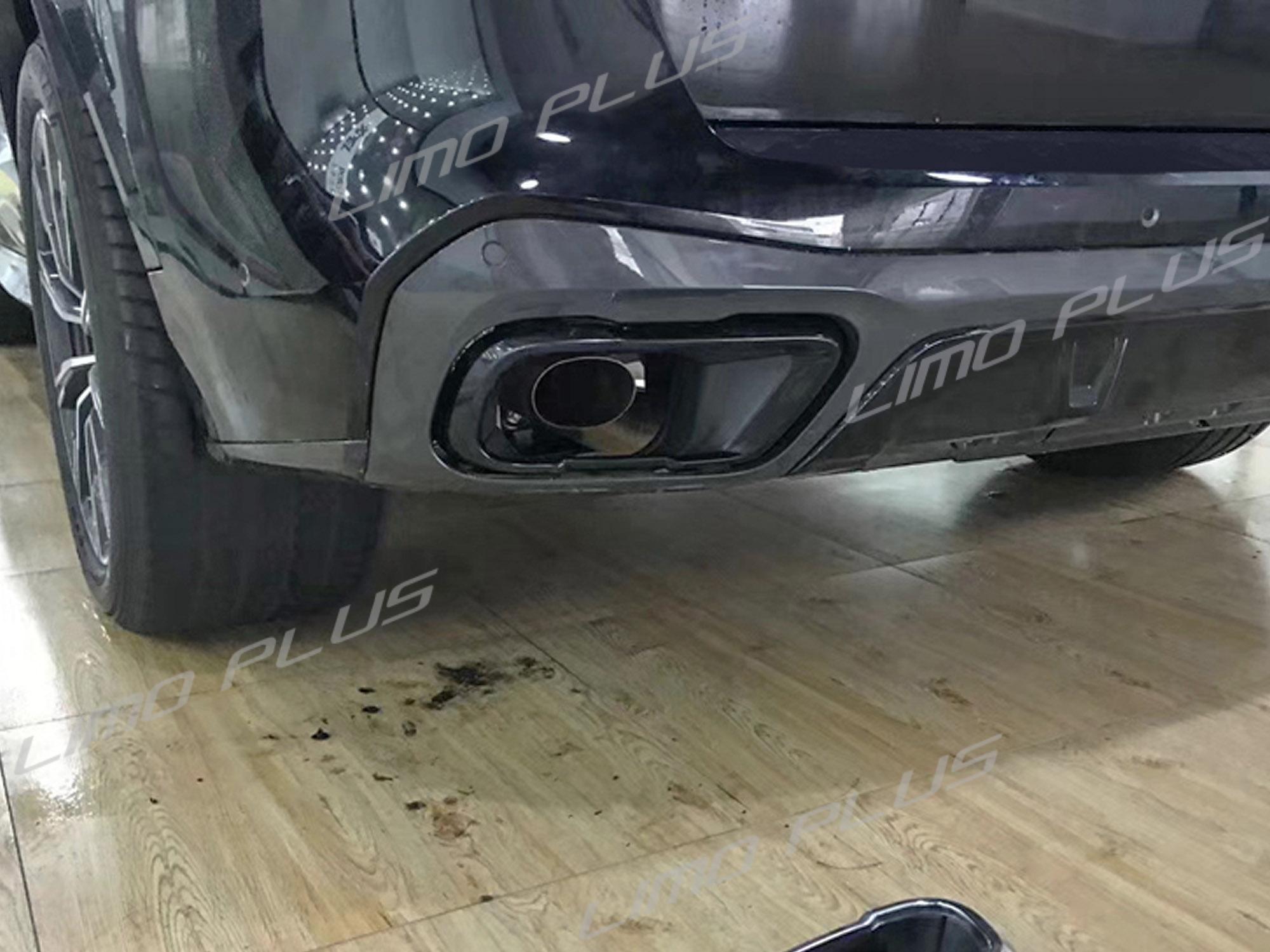 Copritubi Scarico In Acciaio Inox Nero Per BMW X5 G05, X6 G06, X7 G07 2019-2022 - Versione Sportiva M, 2 Pezzi