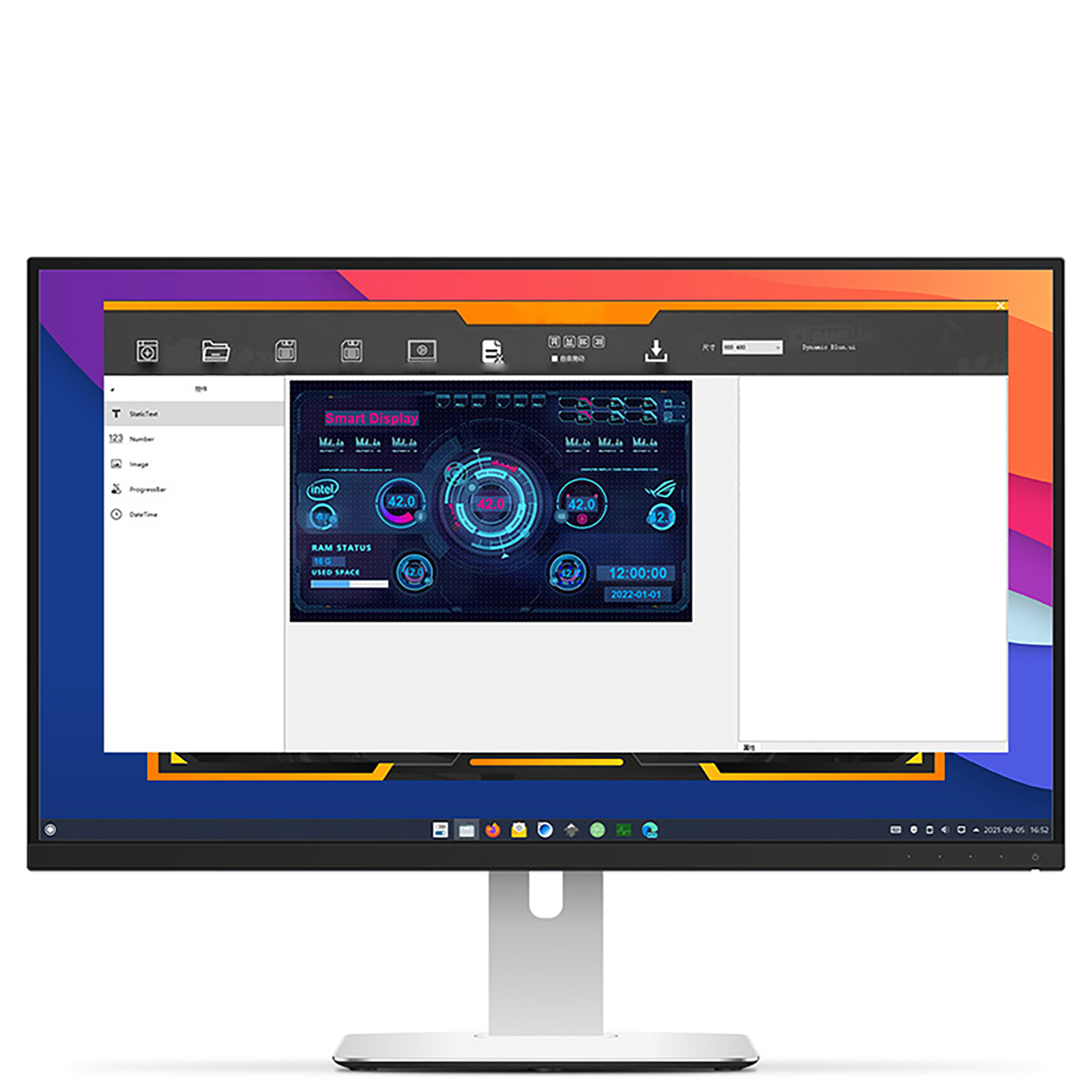 3,5 inch IPS USB Minischerm, PC CPU RAM Gegevensmonitor Display PC