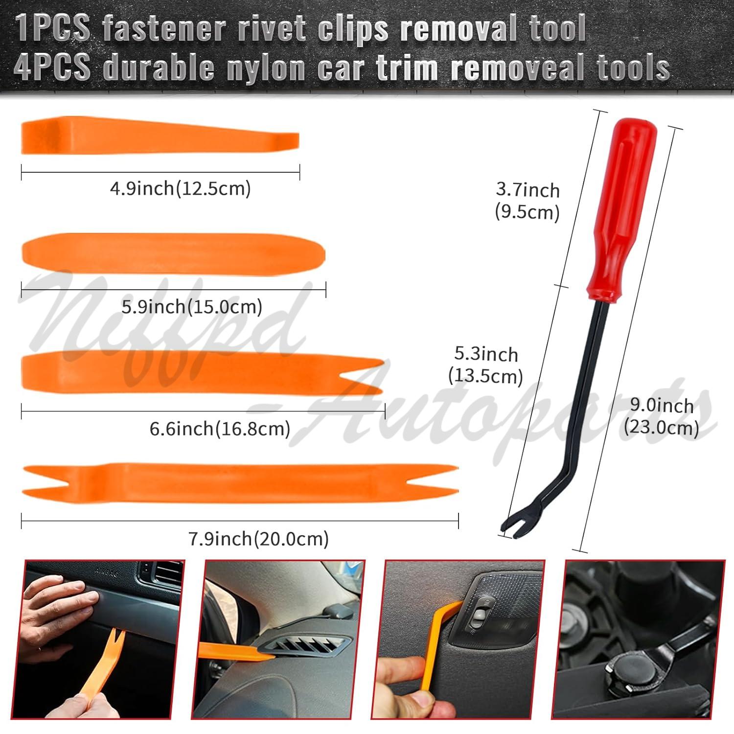 1725Pcs Car Clip & Retainer Kit – Push-Type Plastic Rivets For Bumper, Trim, Moulding – Universal Fit