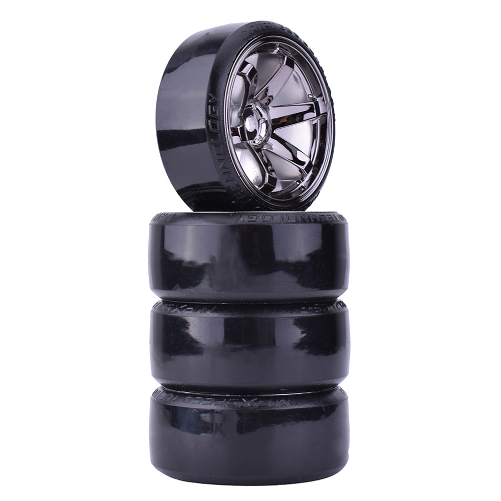 67mm RC On-Road Tires & Wheels - 1/10 Scale High Grip Set For HPI, Tamiya, Kyosho Models