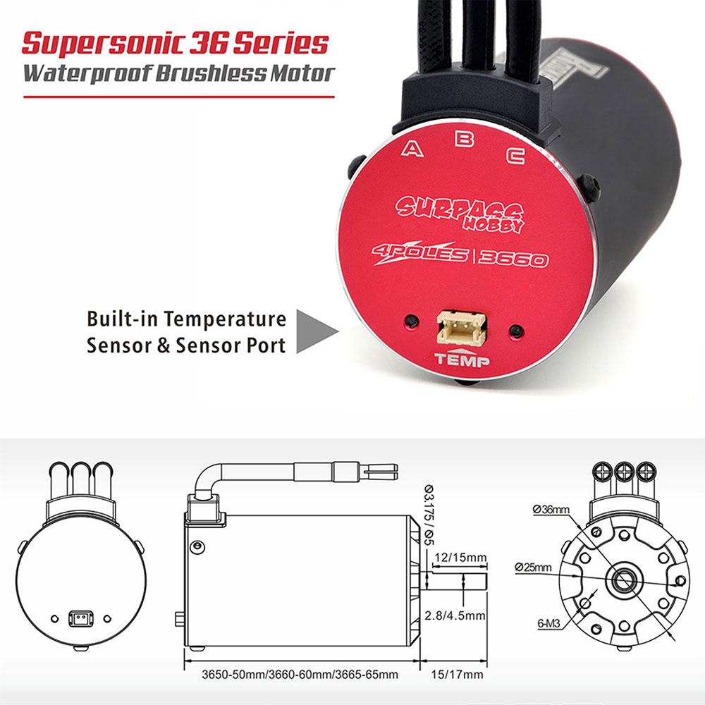Accessorio di aggiornamento del motore brushless senza sensori 3650