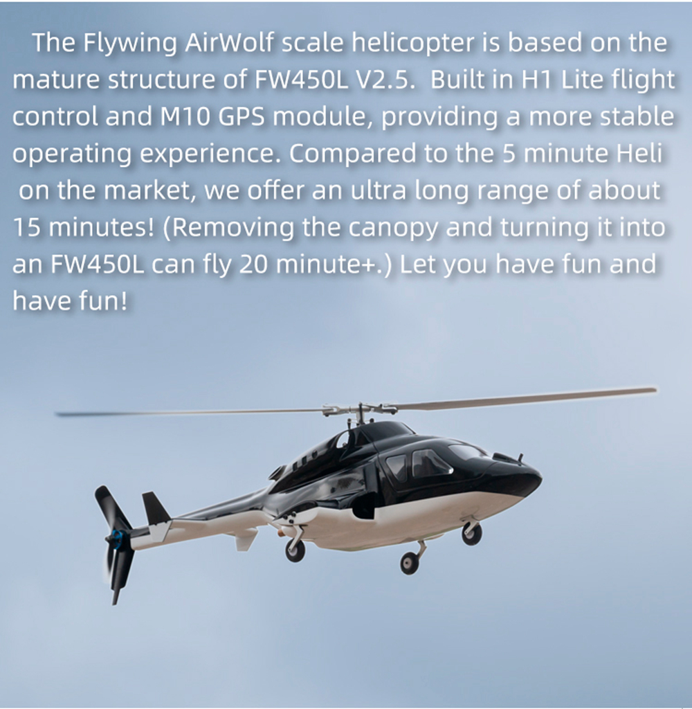 FlyWing UH1 V4 RC Hubschrauber 10CH 3D GPS Höhenhaltung Festpunkt Hubschrauber