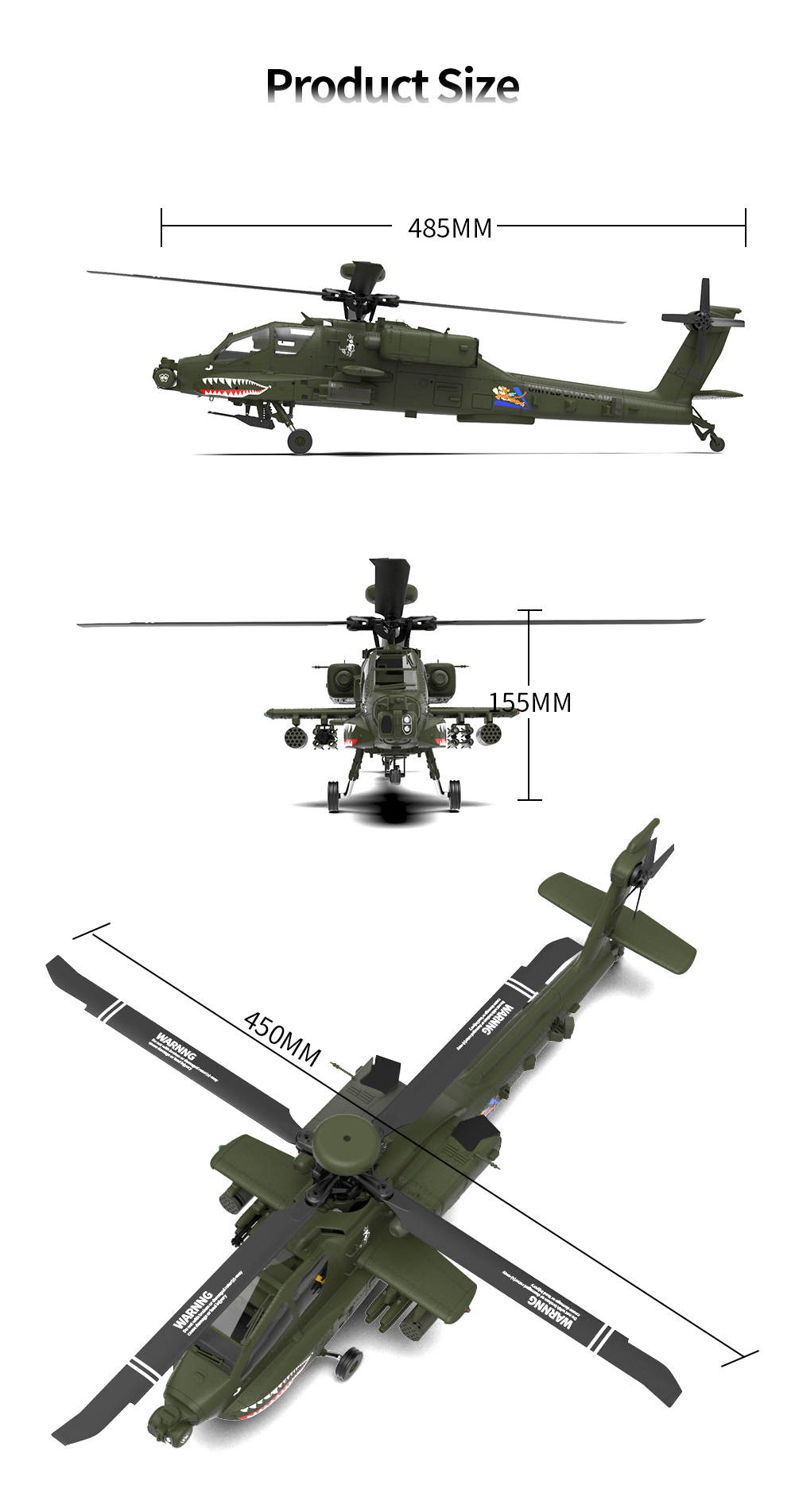 楽天市場】ヘリコプターラジコン USA Apache 電動 小型 屋外