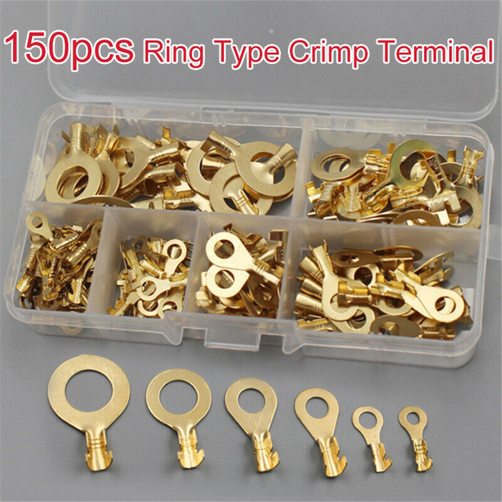 150pcs/set Wire Cable Connector Crimp Terminal Electrical Non-insulated Kit Tool 