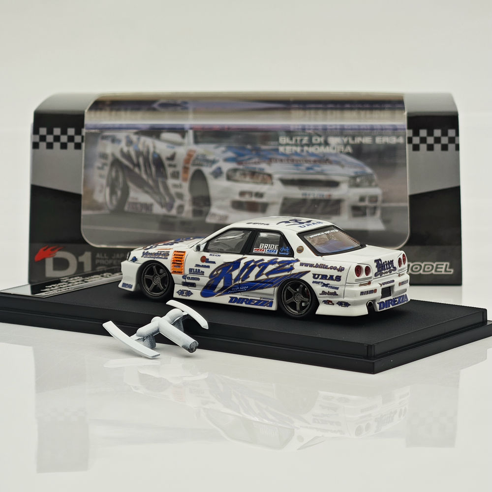 1:64 MORTAL NISSAN SKYLINE ER34 URAS D1GP BLITZ DUNLOF Diecast