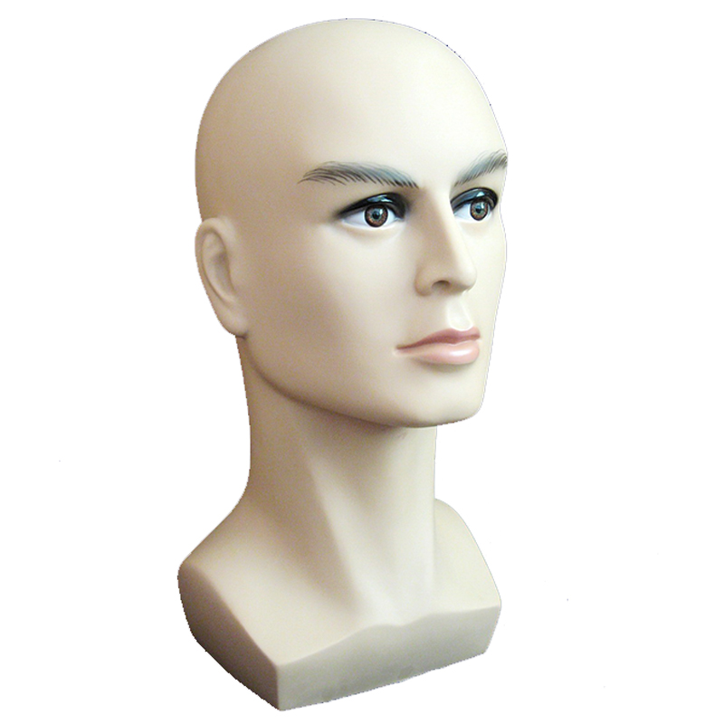 male mannequin head with hair