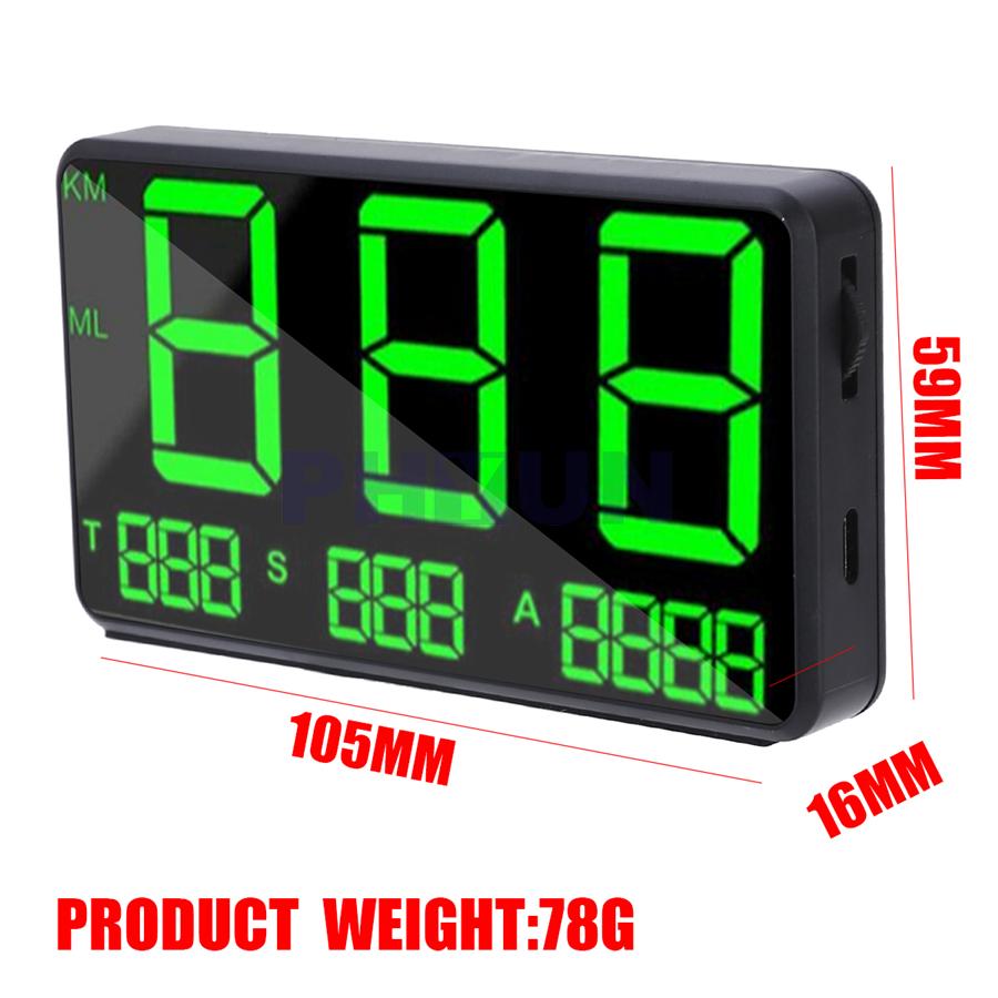 Car Digital HUD Real-time GPS Speedometer Speed Display KM/h MPH w/ USB