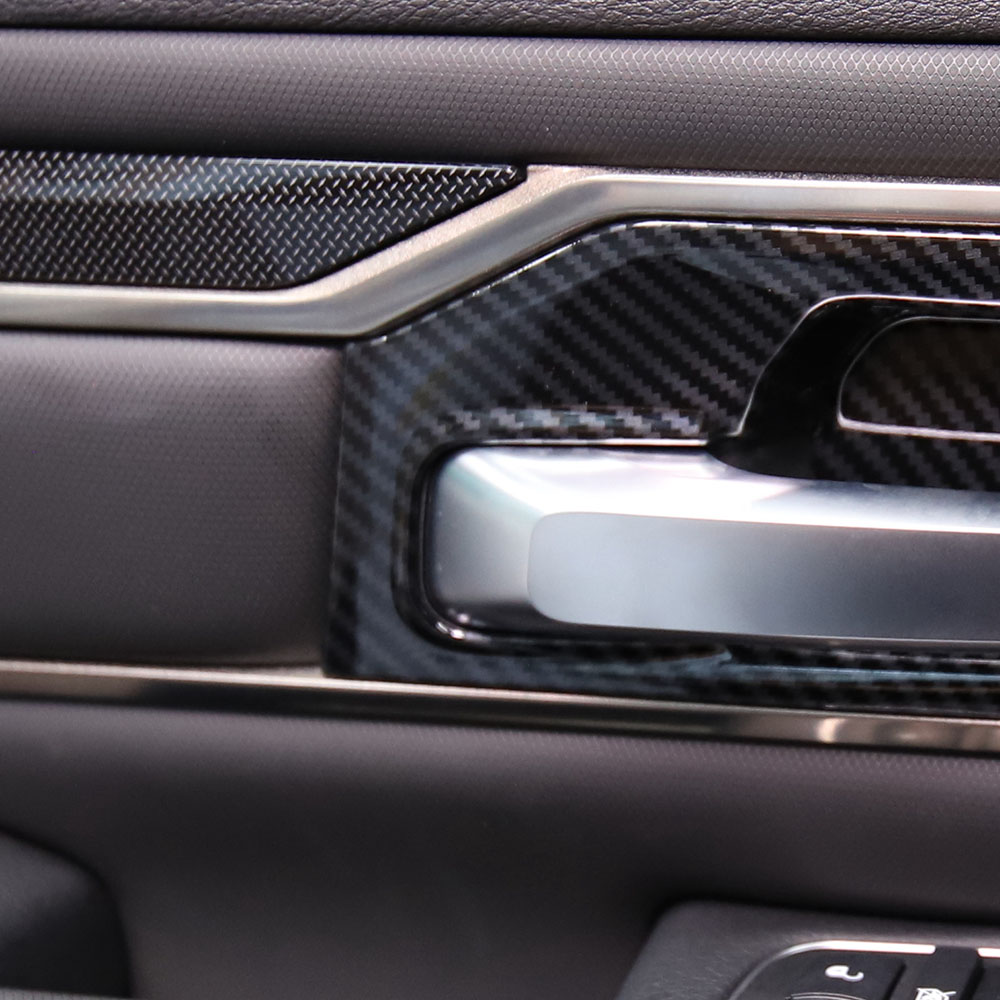 Carbon Fiber Interior Door Handle bowl Panel cover trim For Dodge Ram ...