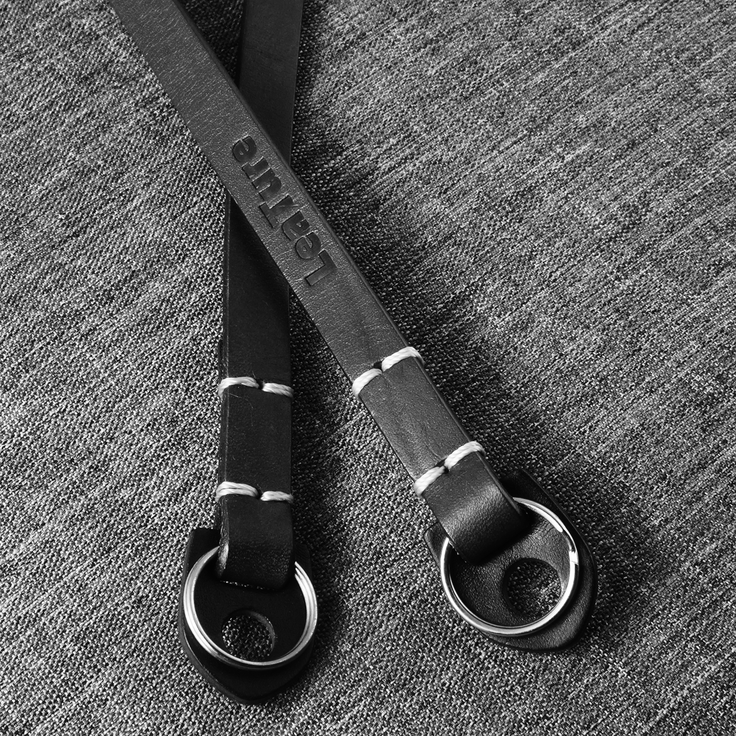 US Stock LeaTure Universal Black Leather Camera DSLR Padded Shoulder