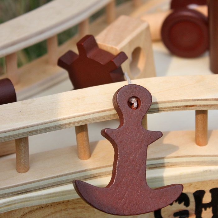 wooden toy pirate ship