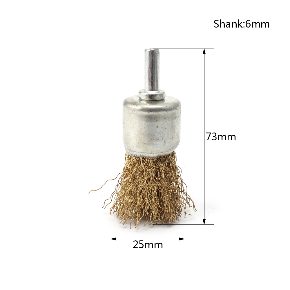 30mm Copper Plated Crimped Steel Wire Wheel Brush for Grinder Rotary Tool 10mm
