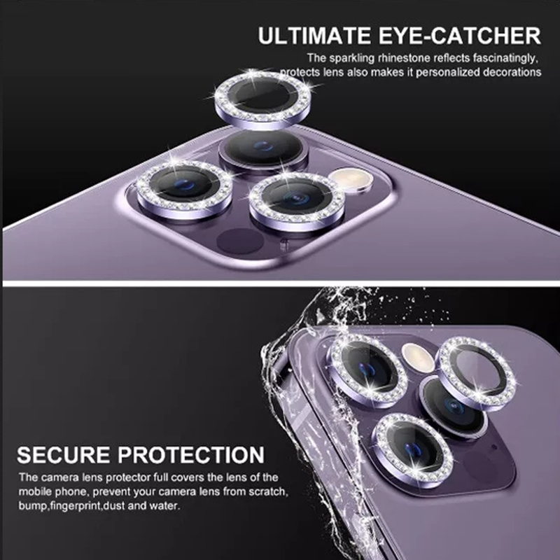 Pour IPhone 17 Bling Caméra Arrière Protecteur, Verre Trempé & Bling