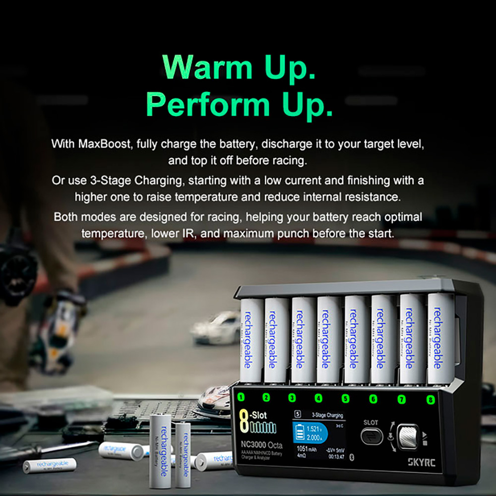 SKYRC NC3000 Octa NiMH NiCD Battery Charger 8-Slot 48W AA/AAA