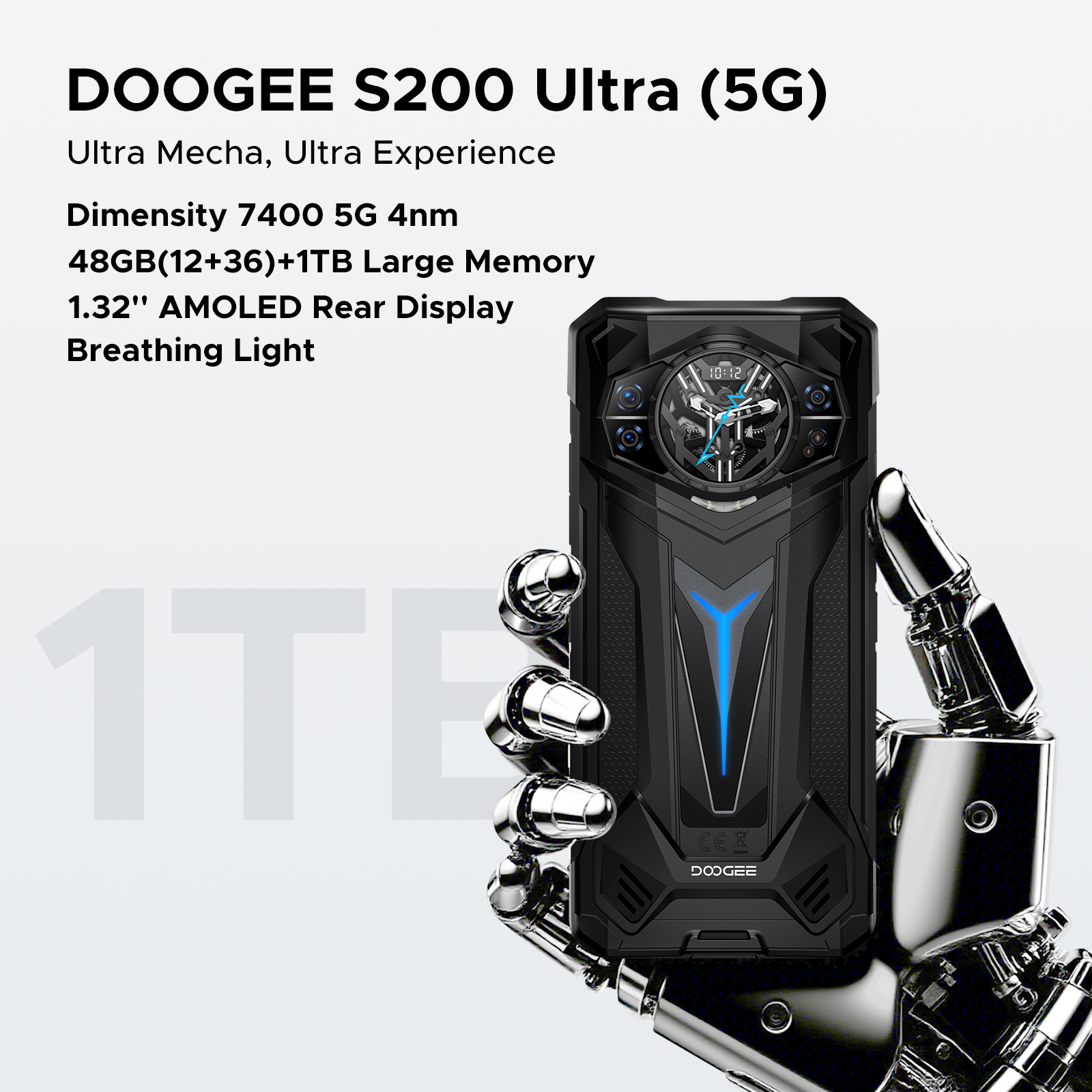 DOOGEE S200 Ultra 5G Rugged Smartphone Unlocked Cell Phone 48GB+