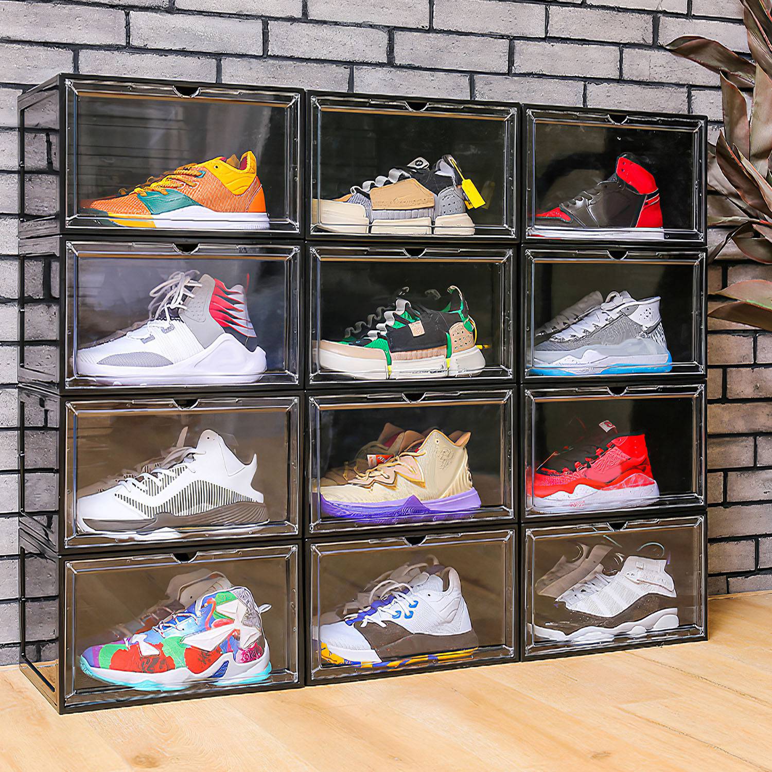 ヒステリックグラマー　STACKABLE SNEAKERS RACK 6/12 PCS Stackable Shoe Box Magnetic Sneaker Cases Storage